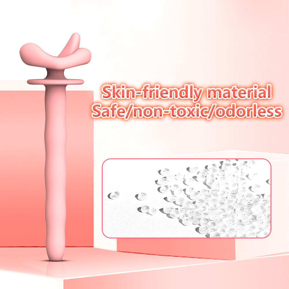 2.95'' Pink Tongue Silicone Urethral Sound Rod Penis Plug-WeLovePlugs