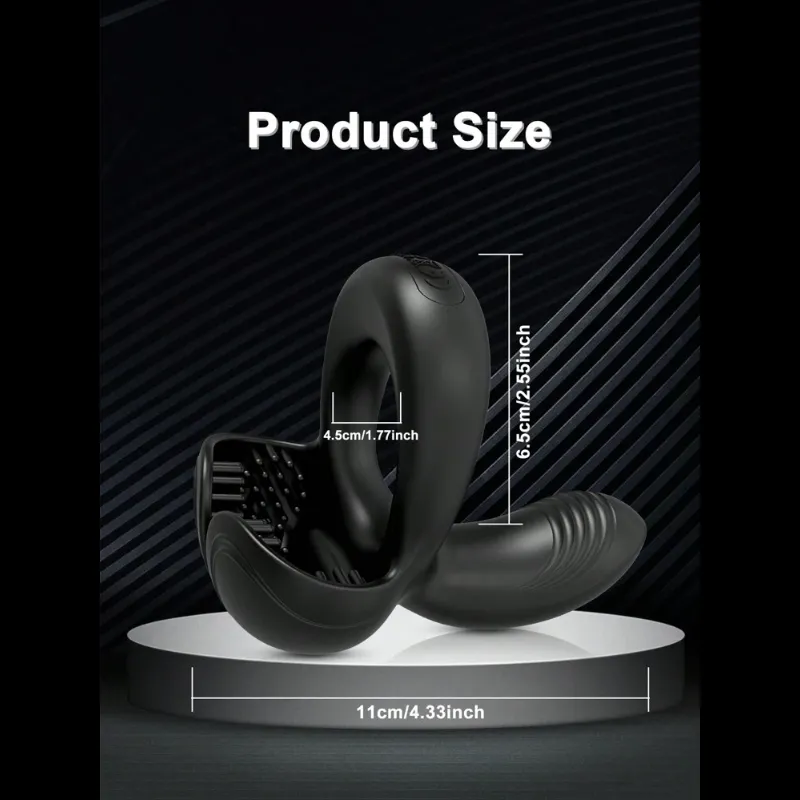 Men's Vibrating Cock Ring with Perineum & Testicle Stimulation-WeLovePlugs