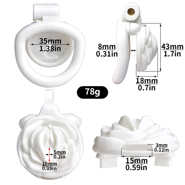 Sissy Chastity Cage with 4 Rings – Lightweight Resin Locking Device with 2 Keys, Invisible Wear for Long-Term Use-WeLovePlugs