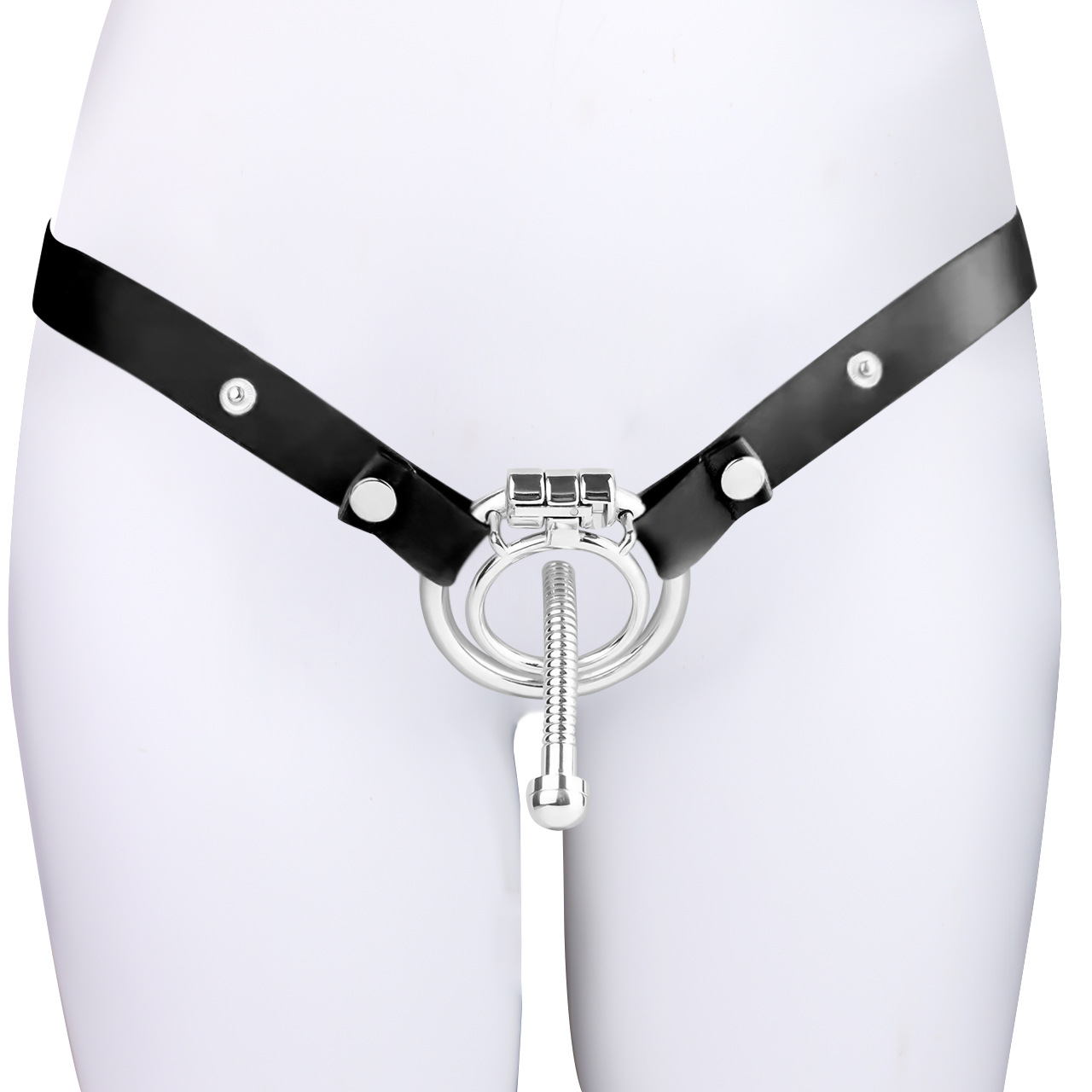 Steel Urethral Chastity Cage With Belt ( 3 Color )-WeLovePlugs