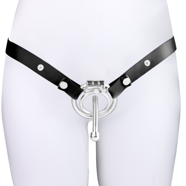 Steel Urethral Chastity Cage With Belt ( 3 Color )-WeLovePlugs