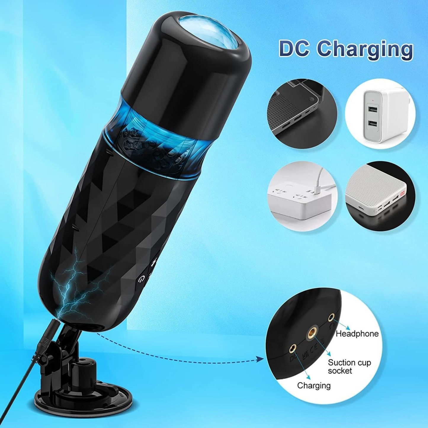 Auto-Stroking Masturbator – Thrusting/Rotating Male Toy with 8 Modes