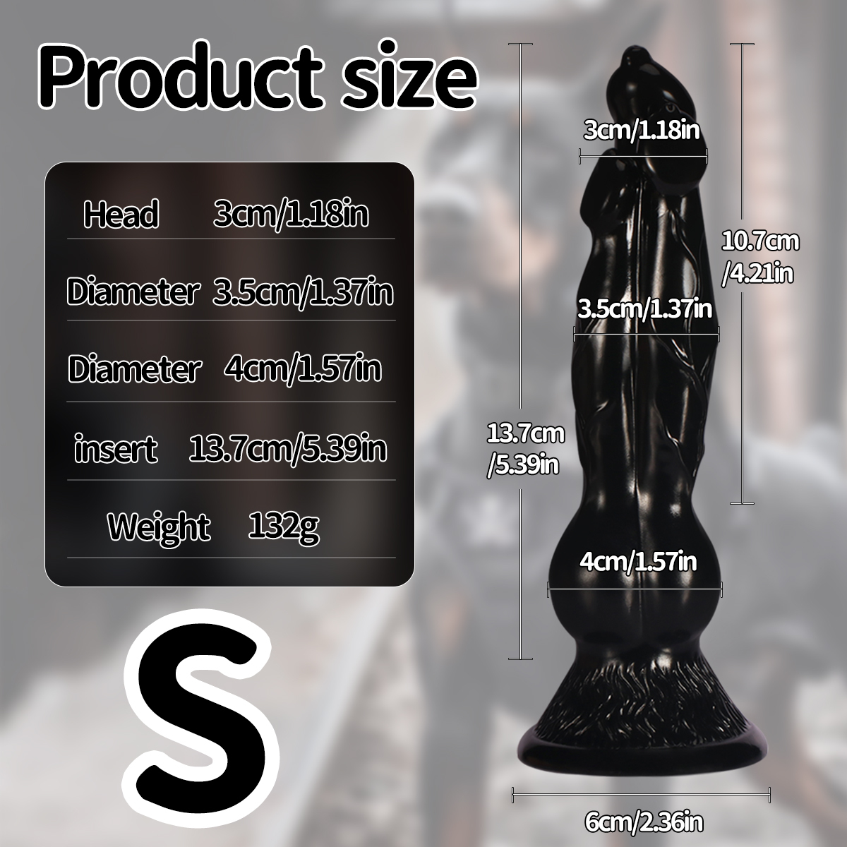 Triple-Knot Canine Fantasy Dildo - Black - S - image 22