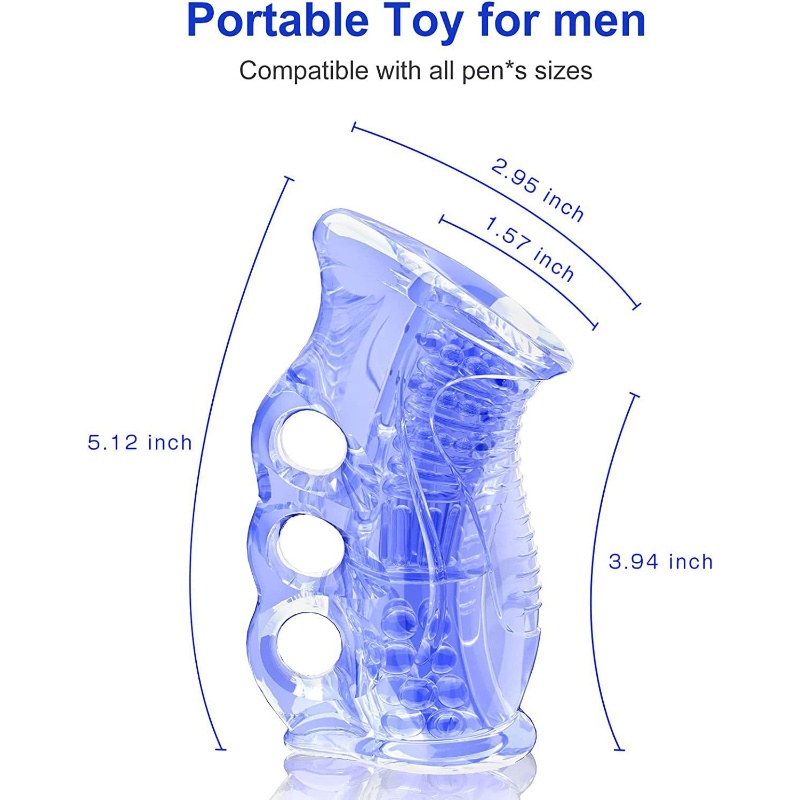 Open-Ended Male Stroker with 3D Beaded Penis Sleeve – Manual & Vibrating Versions Available