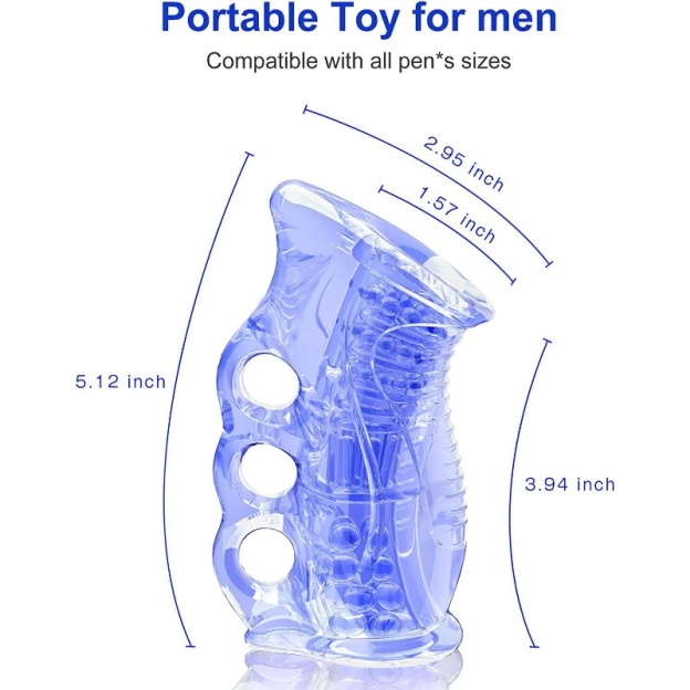 Open-Ended Male Stroker with 3D Beaded Penis Sleeve – Manual & Vibrating Versions Available