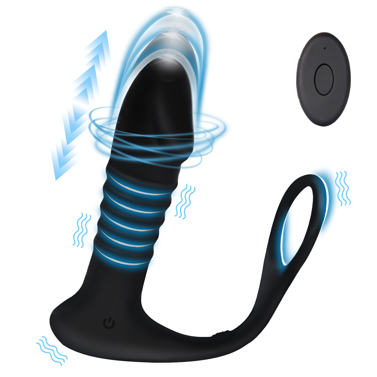 6.69''x1.7'' G Spot Butt Stimulator For Couple - Black - image 2