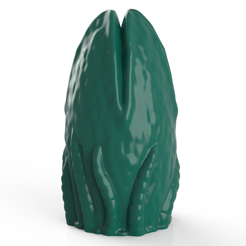 Alien Egg Textured Masturbator - Olive Green - image 2