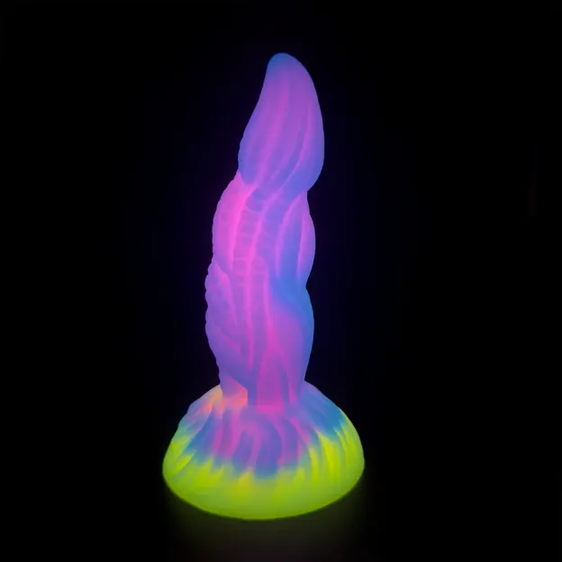 7.28'' Fantasy Lights Up Dildo With Multi-texture Design & Glow-in-the-dark Effect - image 2