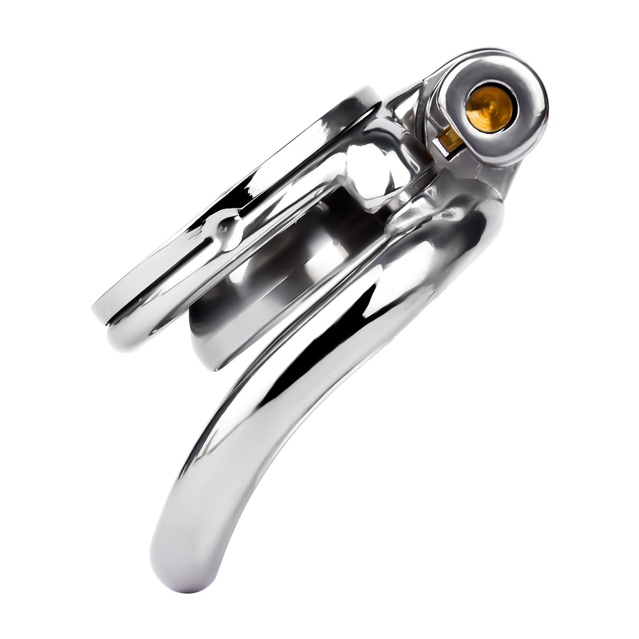 M-shaped Flat Stainless Steel Negative Inverted Chastity Cage Penis Lock Cage-WeLovePlugs