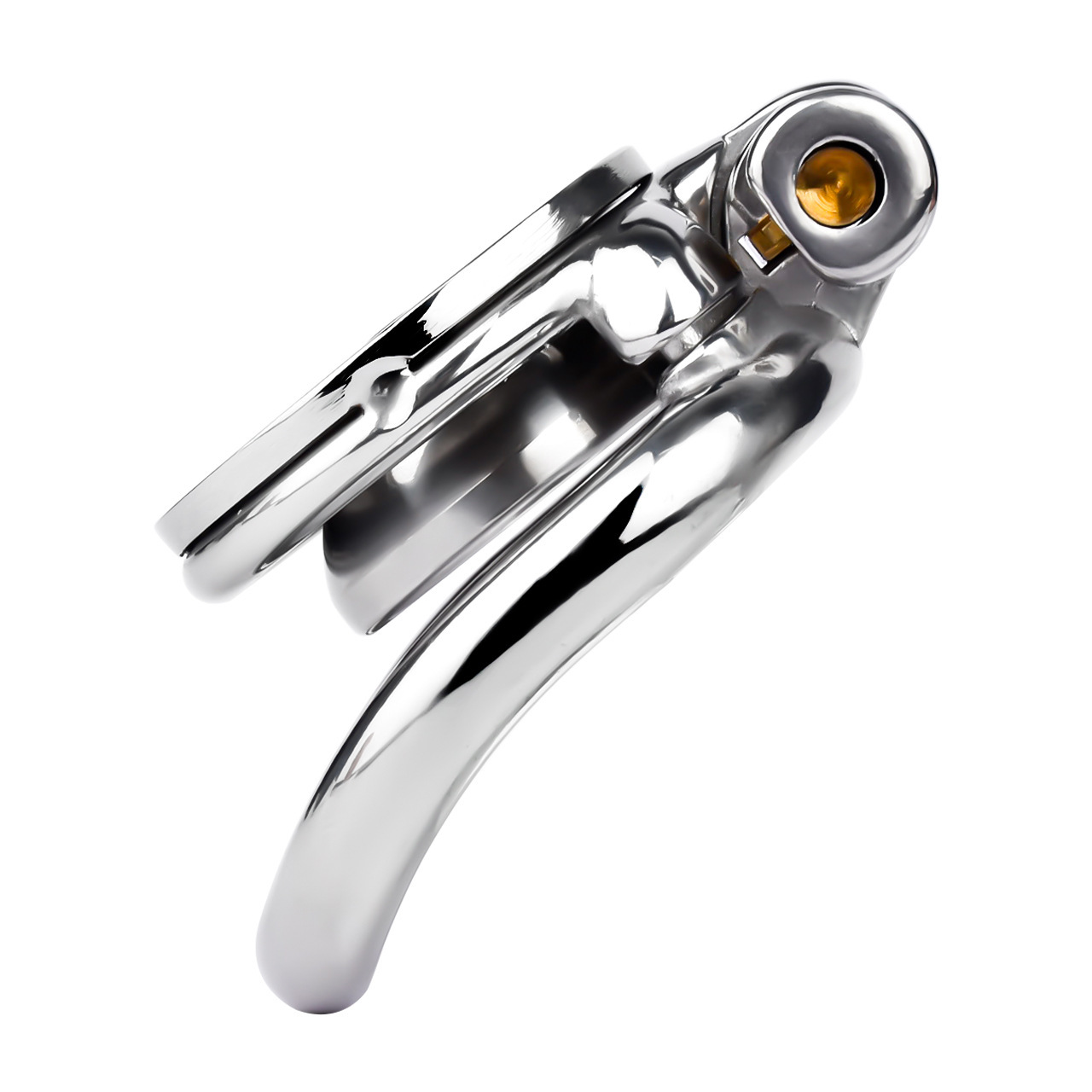 M-shaped Flat Stainless Steel Negative Inverted Chastity Cage Penis Lock Cage-WeLovePlugs