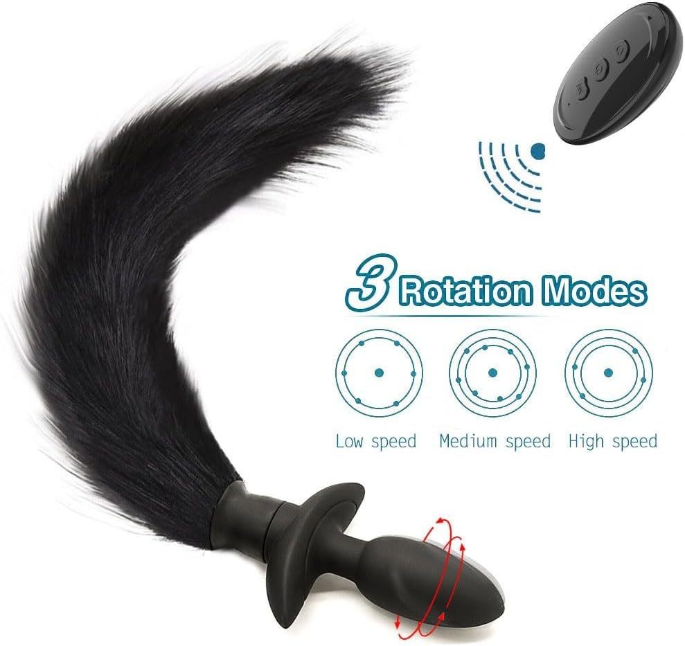 Remote Vibrating Foxy Butt Tail Silicone Anal Plug