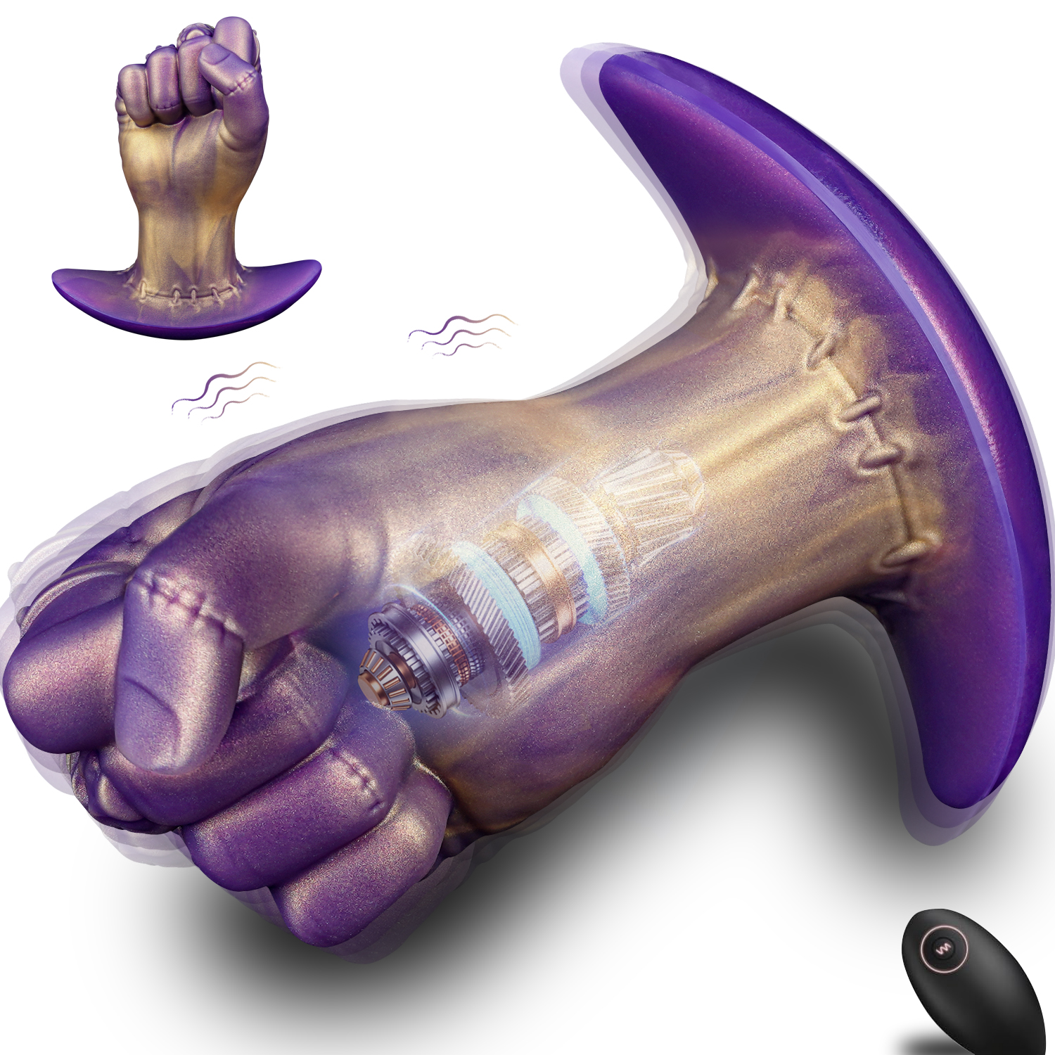 Vibrating Fist Butt Plug - Purple - image 4