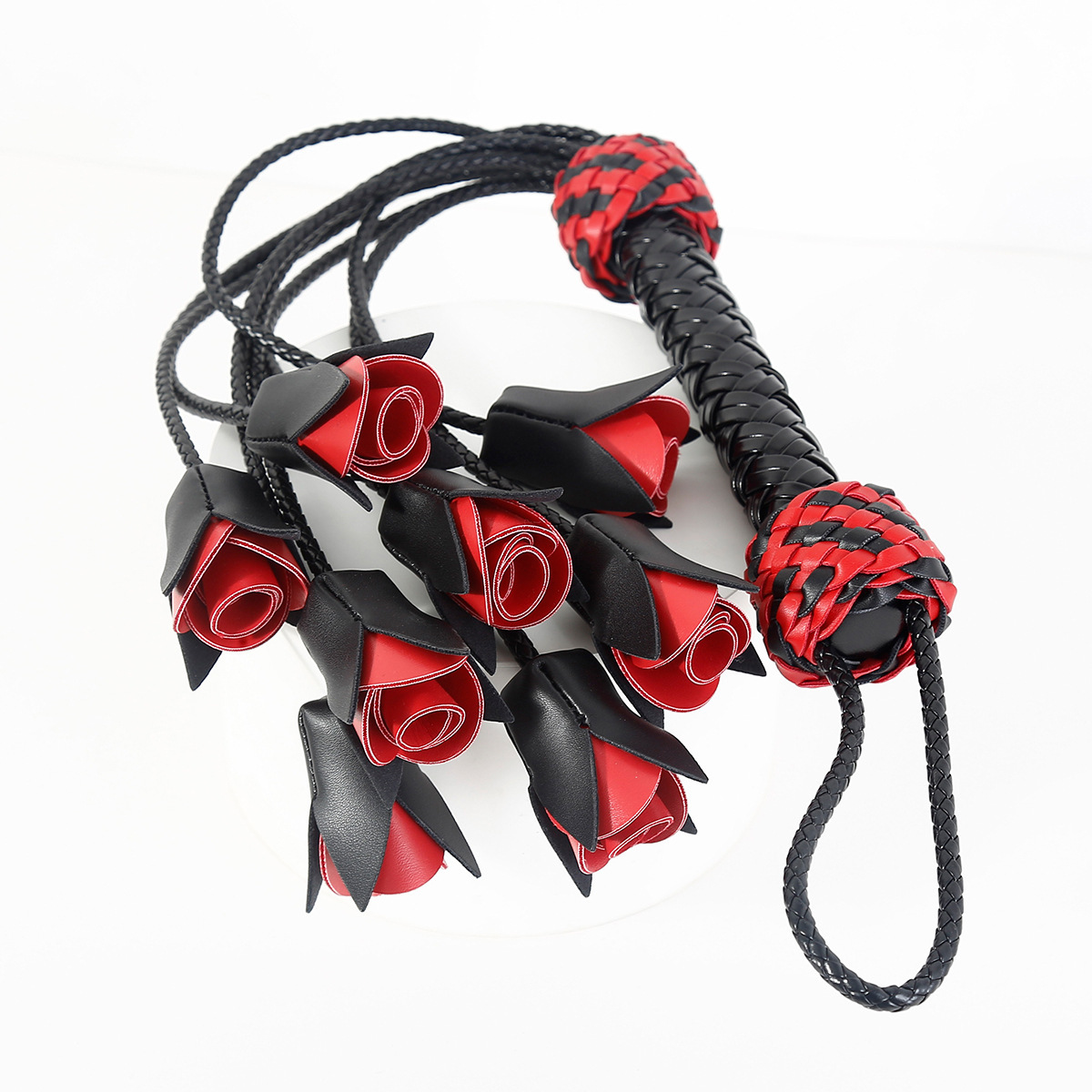 Handcrafted Leather BDSM Rose Whip-WeLovePlugs