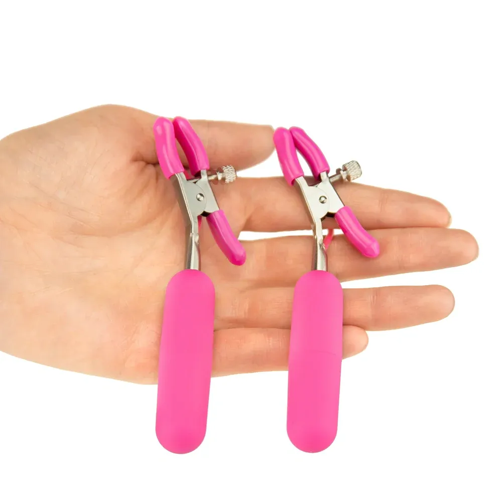 Adjustable Vibrating Nipple Clamps with 10 Modes – Intense Bullet Vibrator Clips for Women & Couples-WeLovePlugs