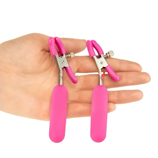 Adjustable Vibrating Nipple Clamps with 10 Modes – Intense Bullet Vibrator Clips for Women & Couples-WeLovePlugs