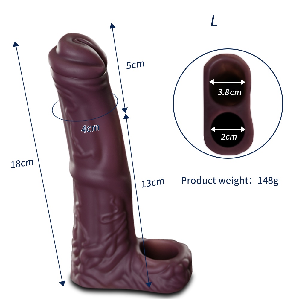 Realistic Dildo Sleeve & Testicle Harness for Enhanced Girth and Length - L - image 7