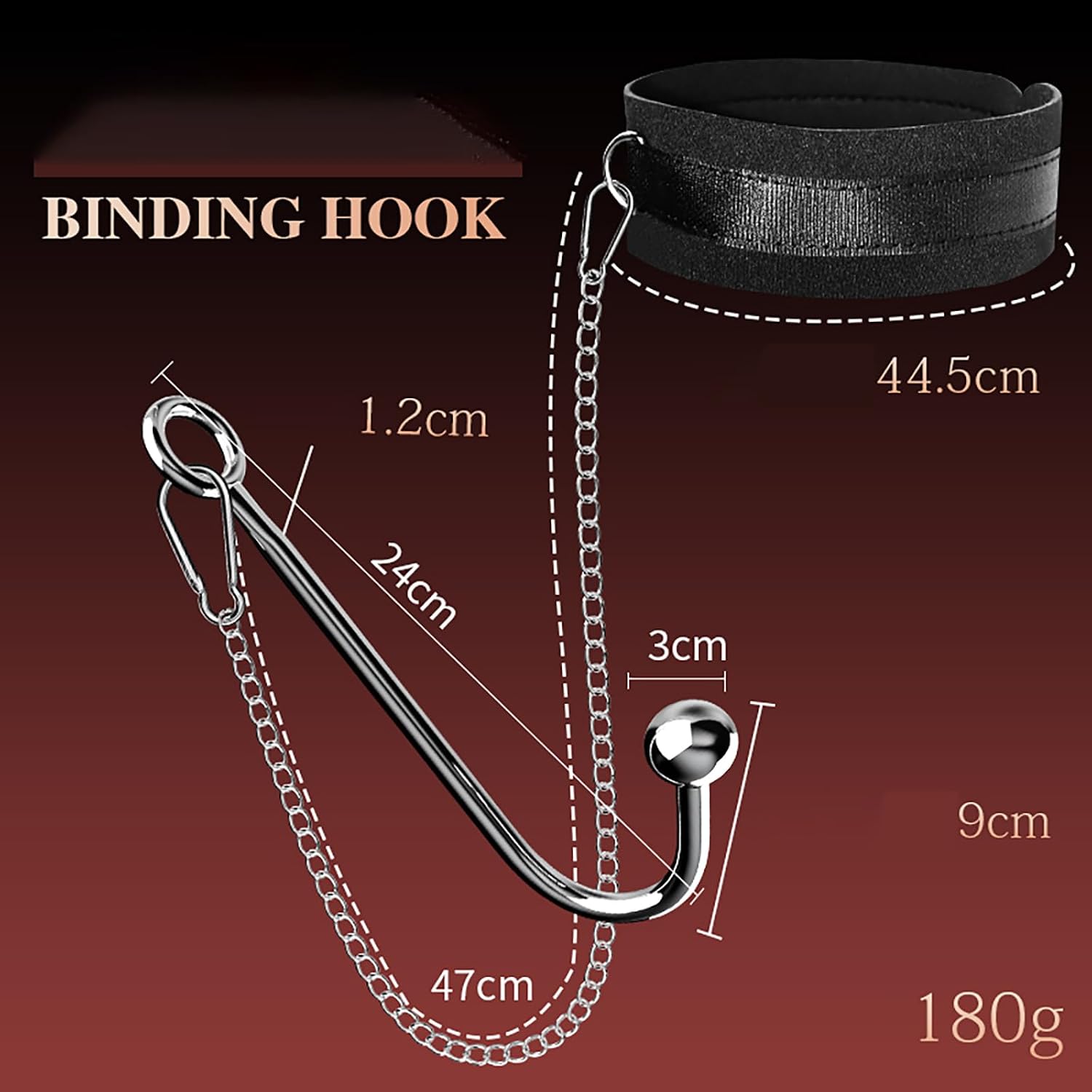 Metal Anal Hook with Leather Collar Sexual Kits - image 1