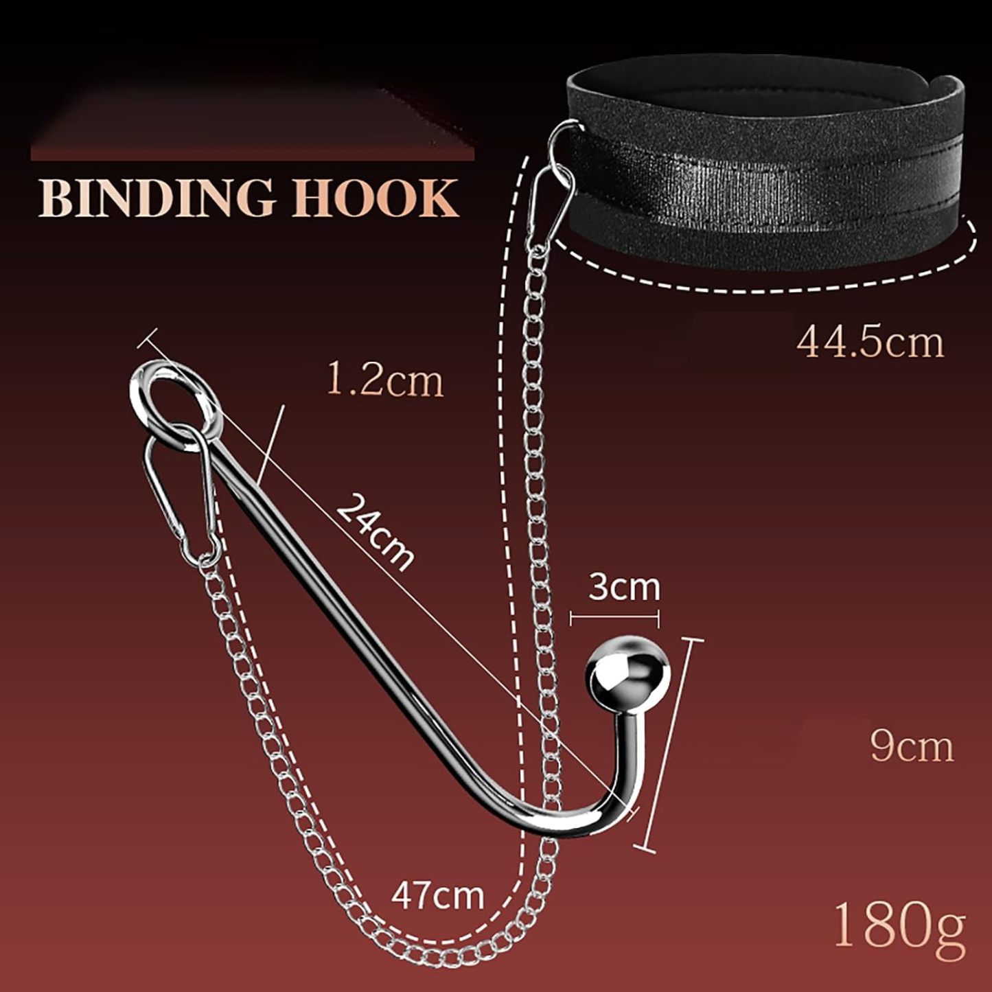 Metal Anal Hook with Leather Collar Sexual Kits - image 1