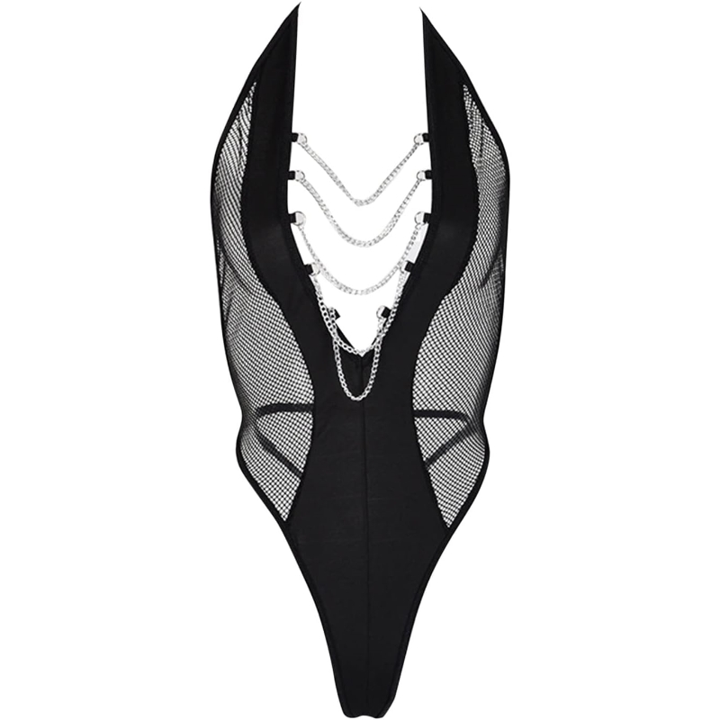 Midnight Allure Mesh Sexy Lingerie Bodysuit-WeLovePlugs