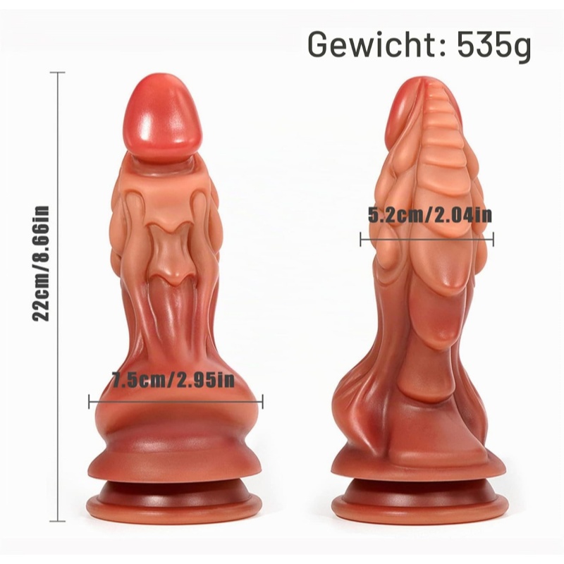 22cm Curved Silicone Dildo with Suction Cup - image 4