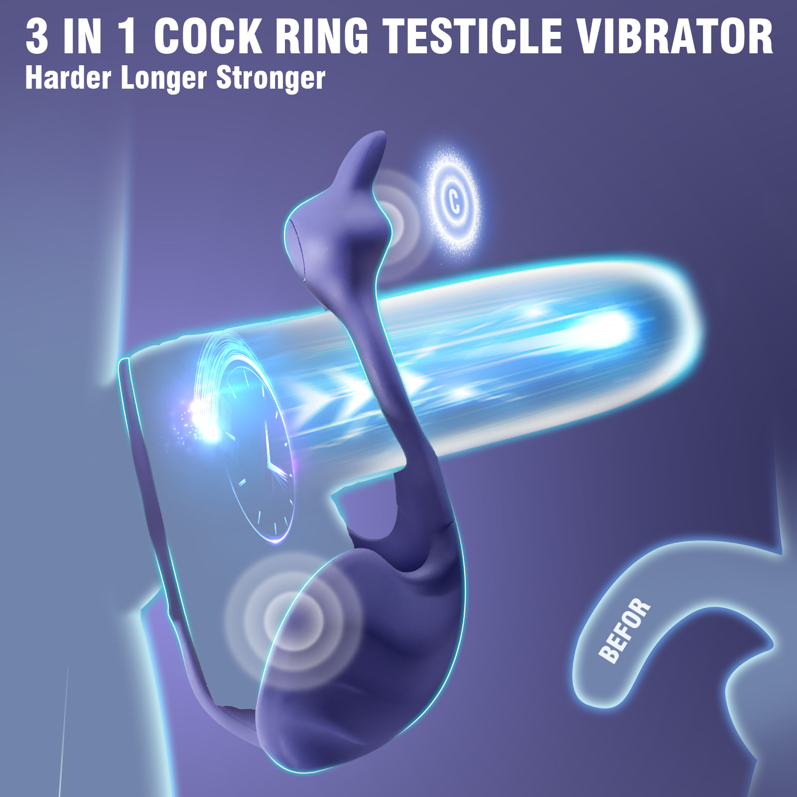 Vibrating Cock Ring with Testicle Vibrator APP Remote Control & 3 in 1 -WeLovePlugs