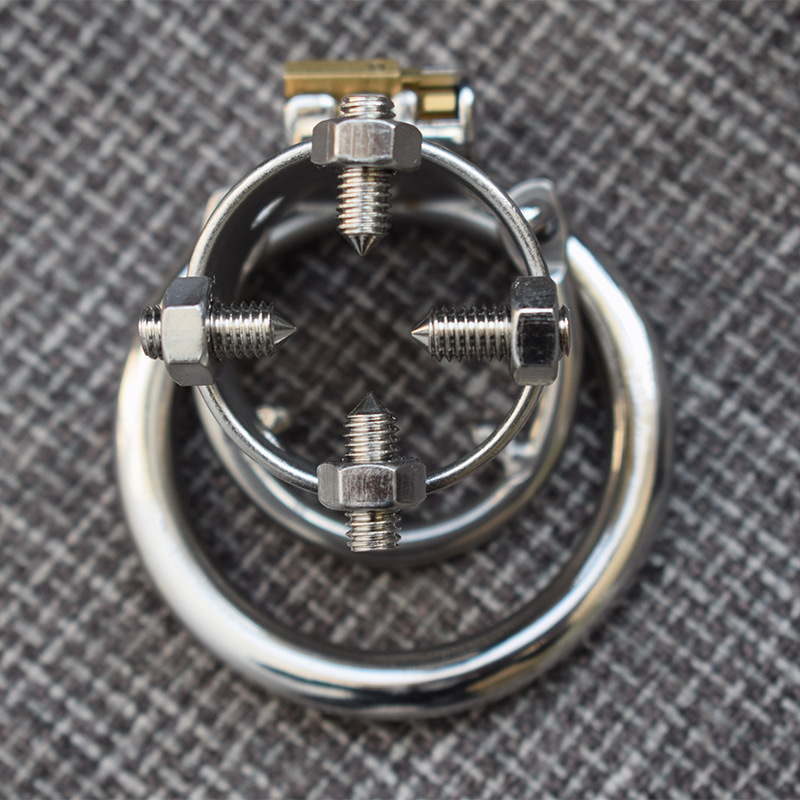 Polished Stainless Steel Chastity Cage Kali's Teeth CBT Spiked Toy-WeLovePlugs