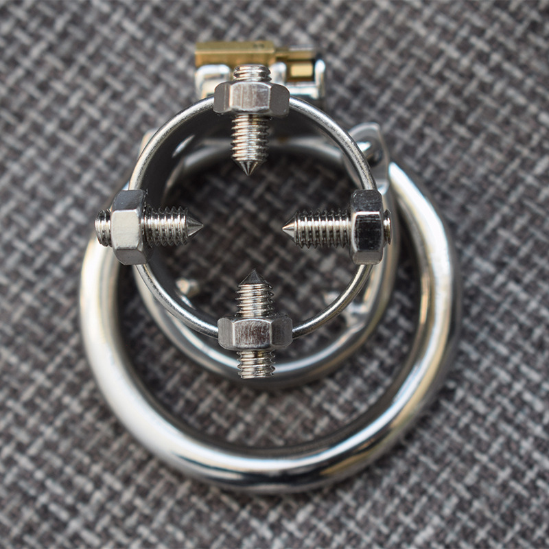 Polished Stainless Steel Chastity Cage Kali's Teeth CBT Spiked Toy-WeLovePlugs
