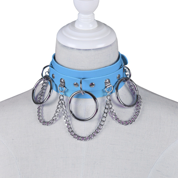 Unisex Punk PU Leather Rock SM Choker-WeLovePlugs