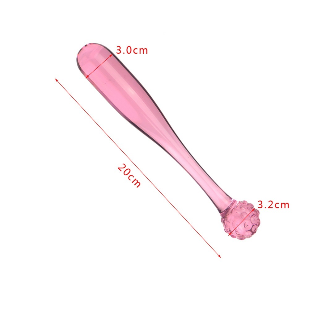 Cucumber Shaped Glass Butt Plug Beaded Dildo