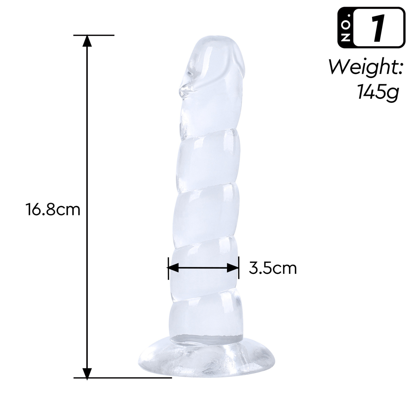  6.61 and 6.69 inches Unisex Anal Plug Clear Dildo-WeLovePlugs