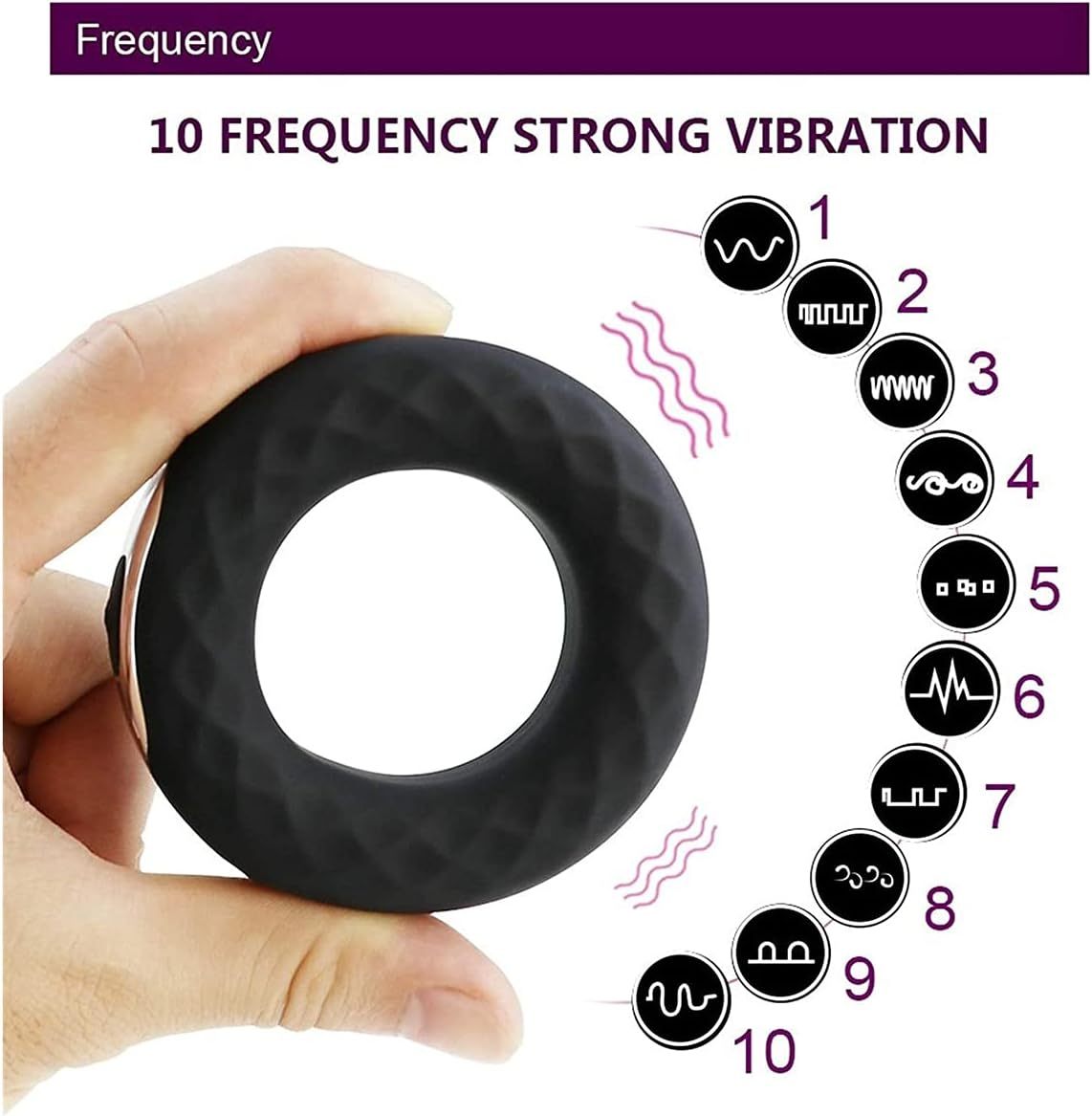 Electric Cock Ring (Delay 10 Vibration Modes+Clitoris Stimulation)-WeLovePlugs