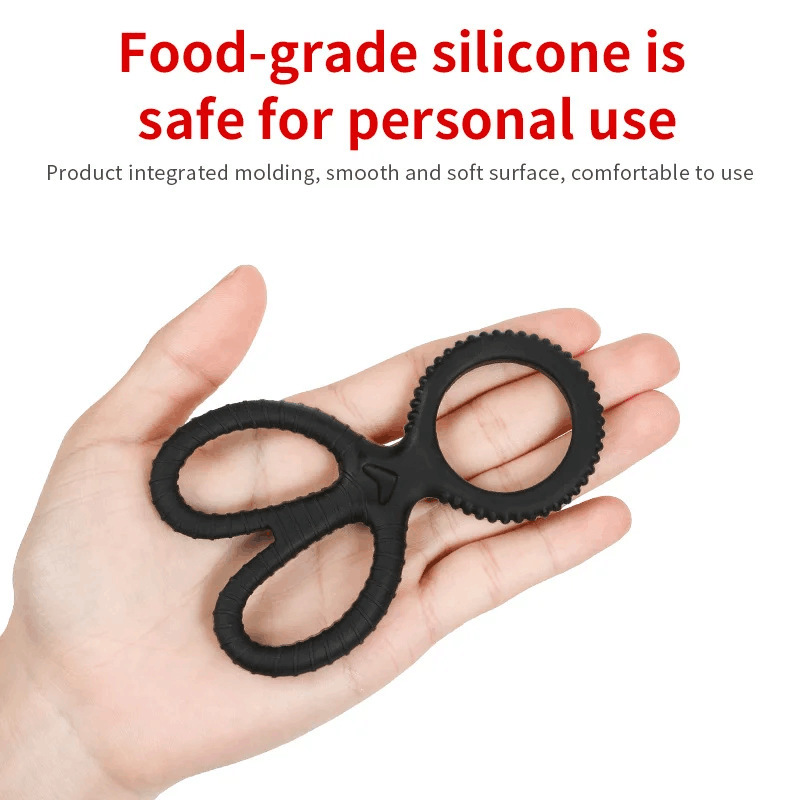 Cock Ring Silicone Scissor Triple Ring Waterproof High Elasticity