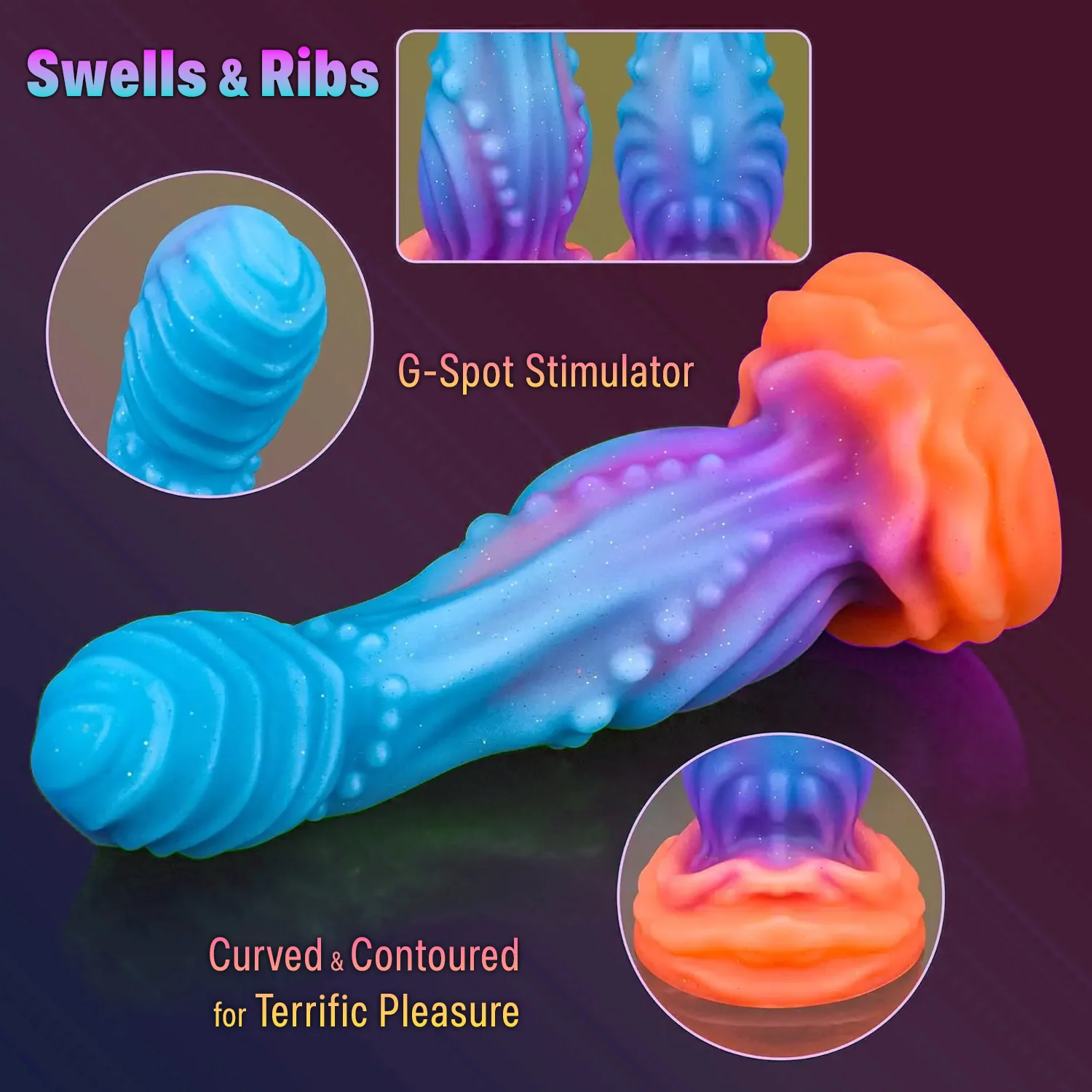 Luminous Fantasy Knot Silicone Dildo – 8 Inches - image 2