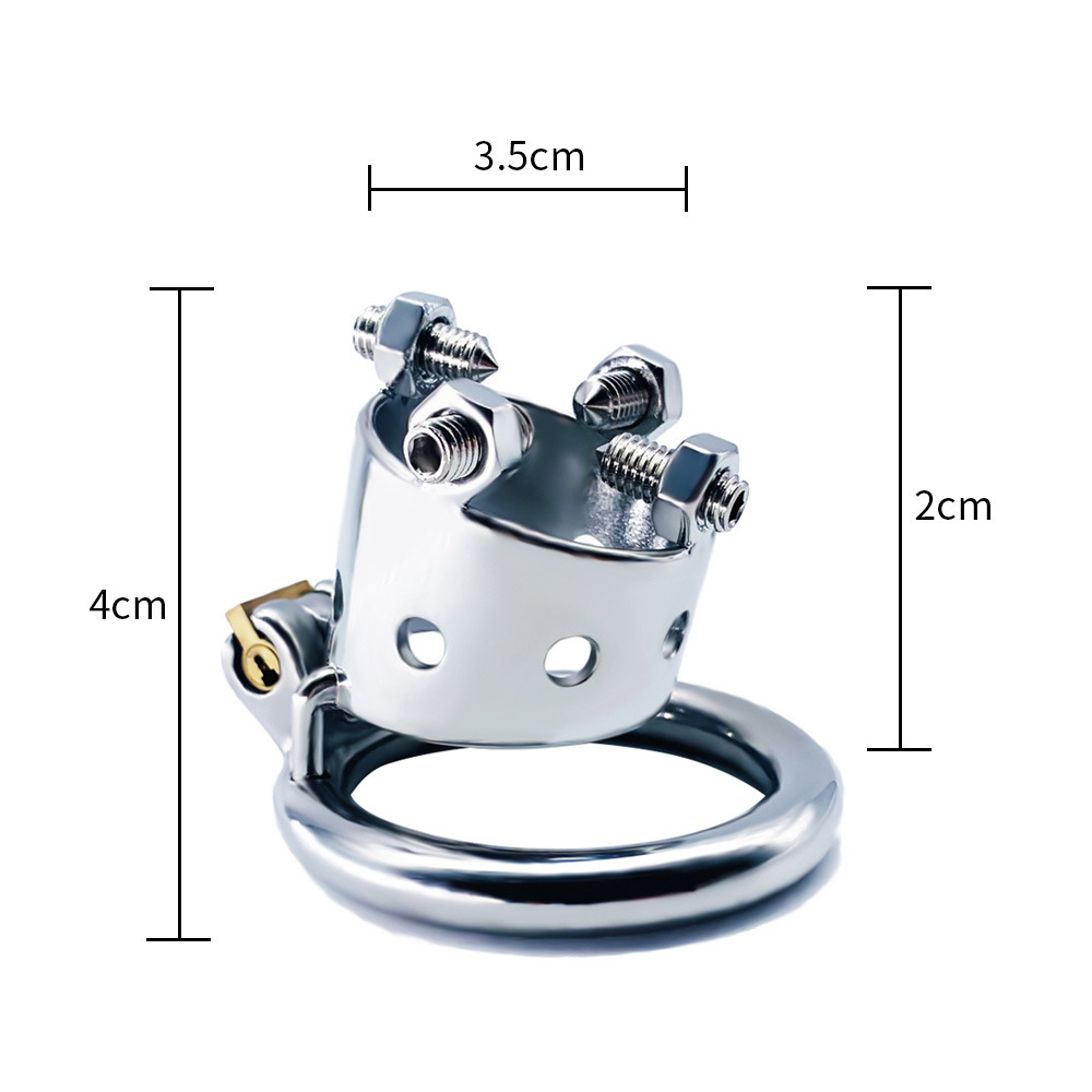 Stainless-steel Chastity Cage With Spiked Screws-WeLovePlugs