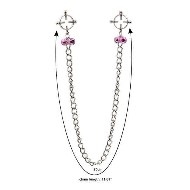BDSM Chain Nipple Clamps Clip with Bell -WeLovePlugs
