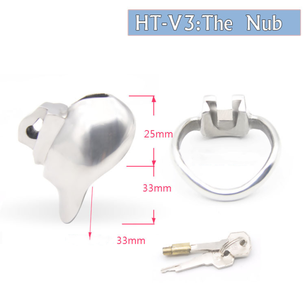 HT-V3: The Nub Metal Chastity Cage Holy Trainer -WeLovePlugs