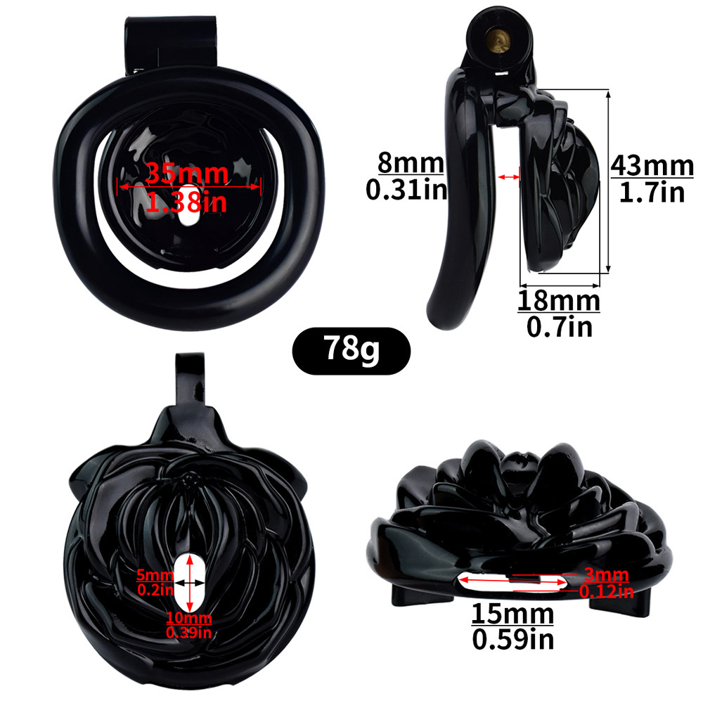 Sissy Chastity Cage with 4 Rings – Lightweight Resin Locking Device with 2 Keys, Invisible Wear for Long-Term Use-WeLovePlugs