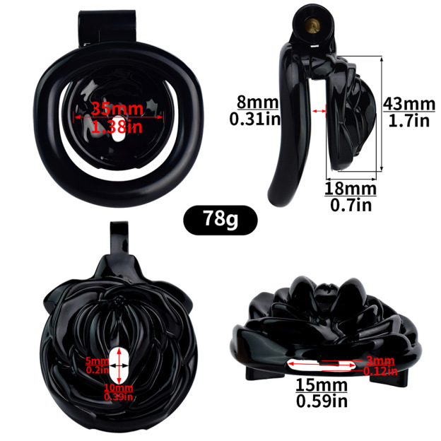 Sissy Chastity Cage with 4 Rings – Lightweight Resin Locking Device with 2 Keys, Invisible Wear for Long-Term Use-WeLovePlugs