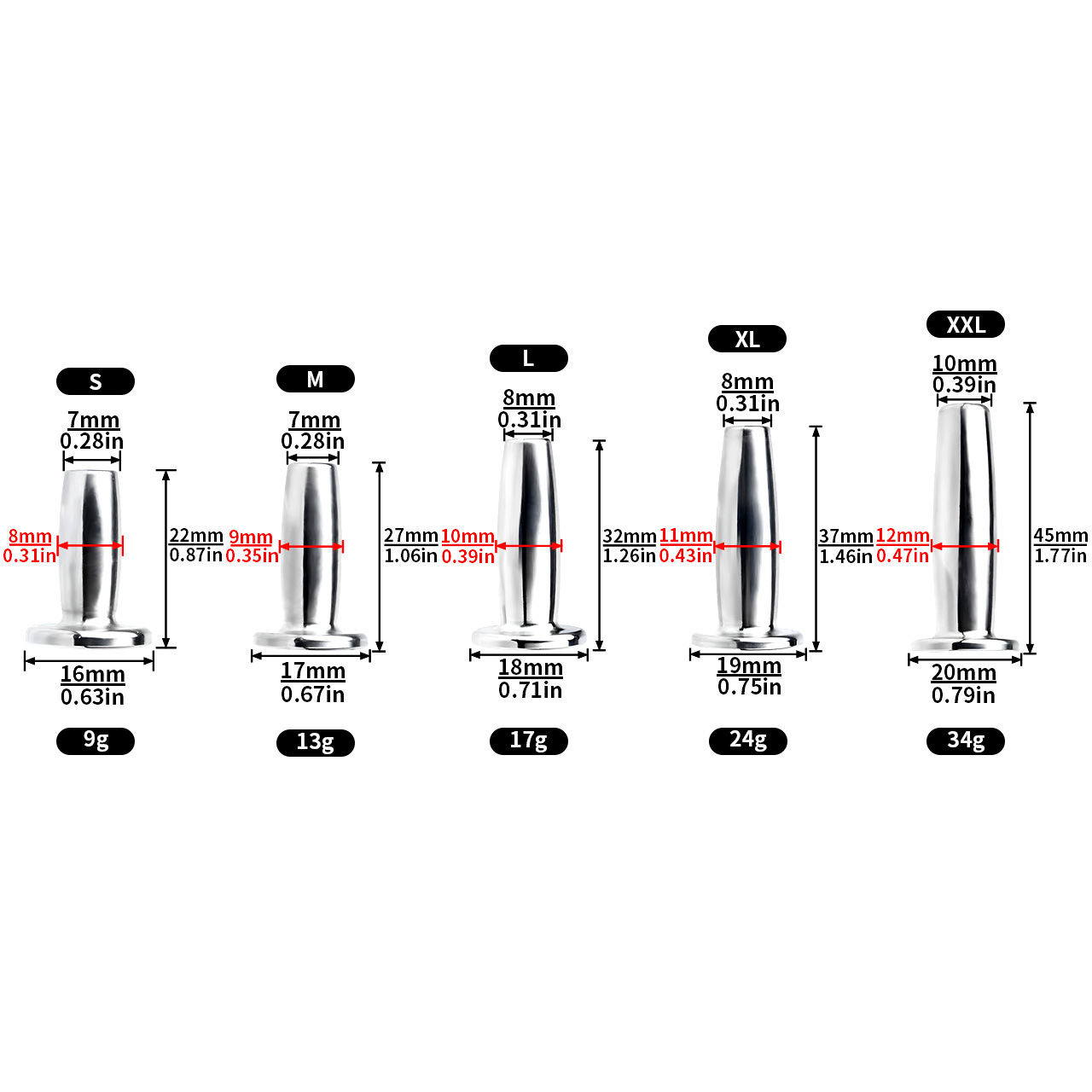 Short Stainless Steel Urethral Sounding Rods -WeLovePlugs