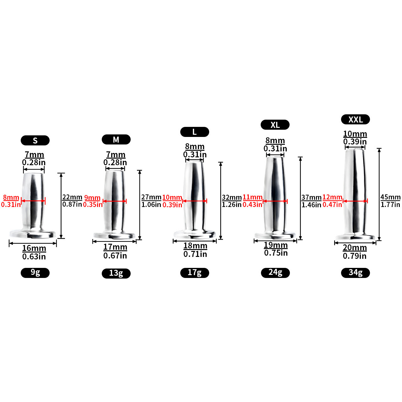 Short Stainless Steel Urethral Sounding Rods -WeLovePlugs