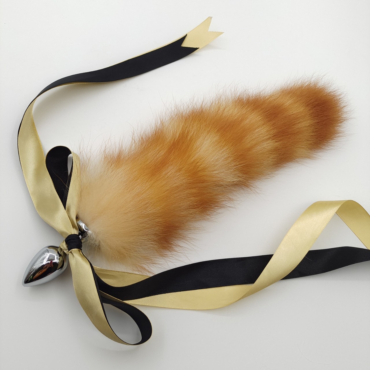 Handmade Detachable Plug Fox Tail – Real Fur Tail - 30 cm Tail · 4.0 cm Plug - image 1