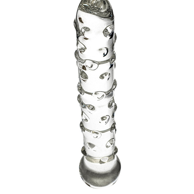 Beaded Textured Glass Dildo – Handcrafted Bobble Shaft for G-Spot & Anal Play-WeLovePlugs