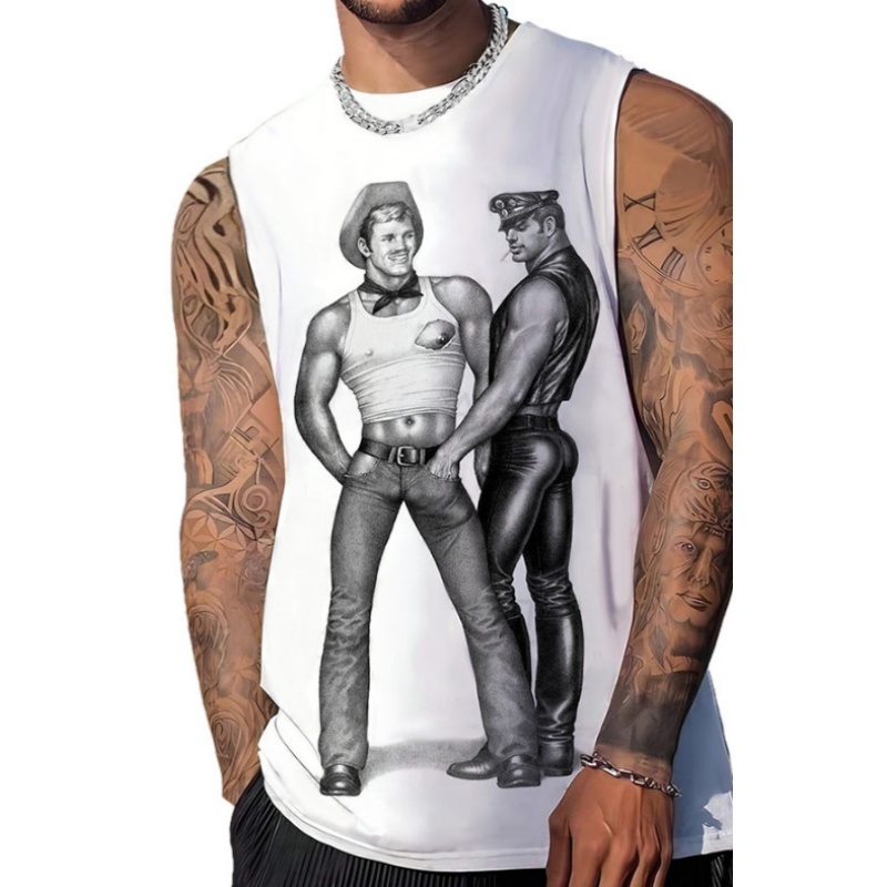 Men's Tom Of Finland Print Tank Top - Tom Of Finland - 5XL - image 1