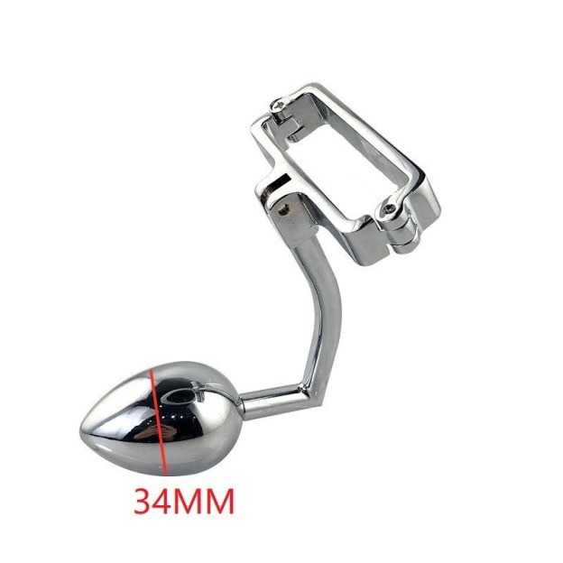 Stainless Steel Scrotum Clamp with Anal Butt Plug - M - image 5