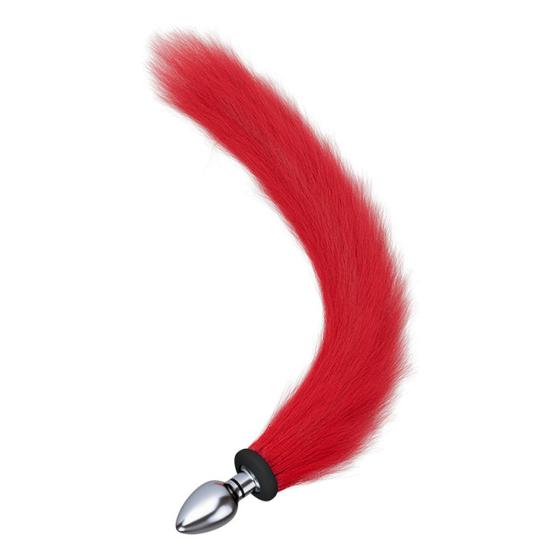 15.7'' Electro-Vibrating Fox Tail Butt Plug - Red - M - image 5
