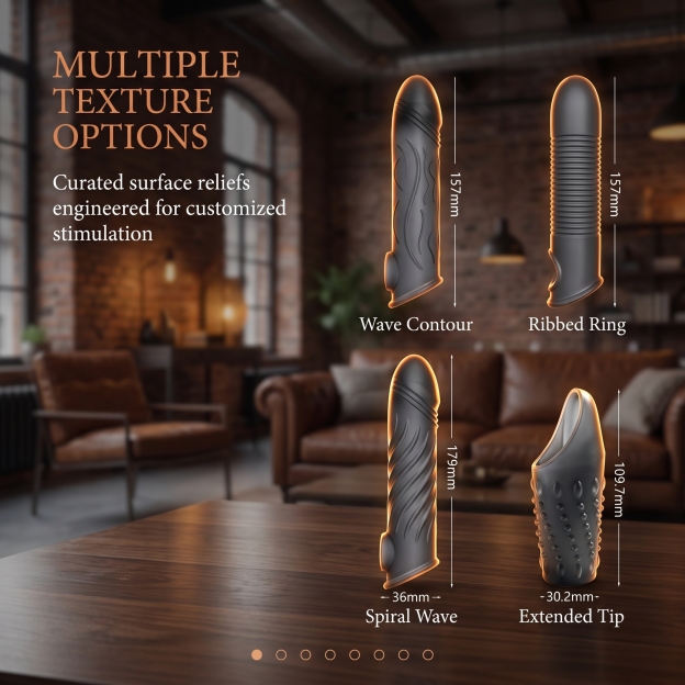 Flexible Ribbed Silicone Penis Sleeve - image 11