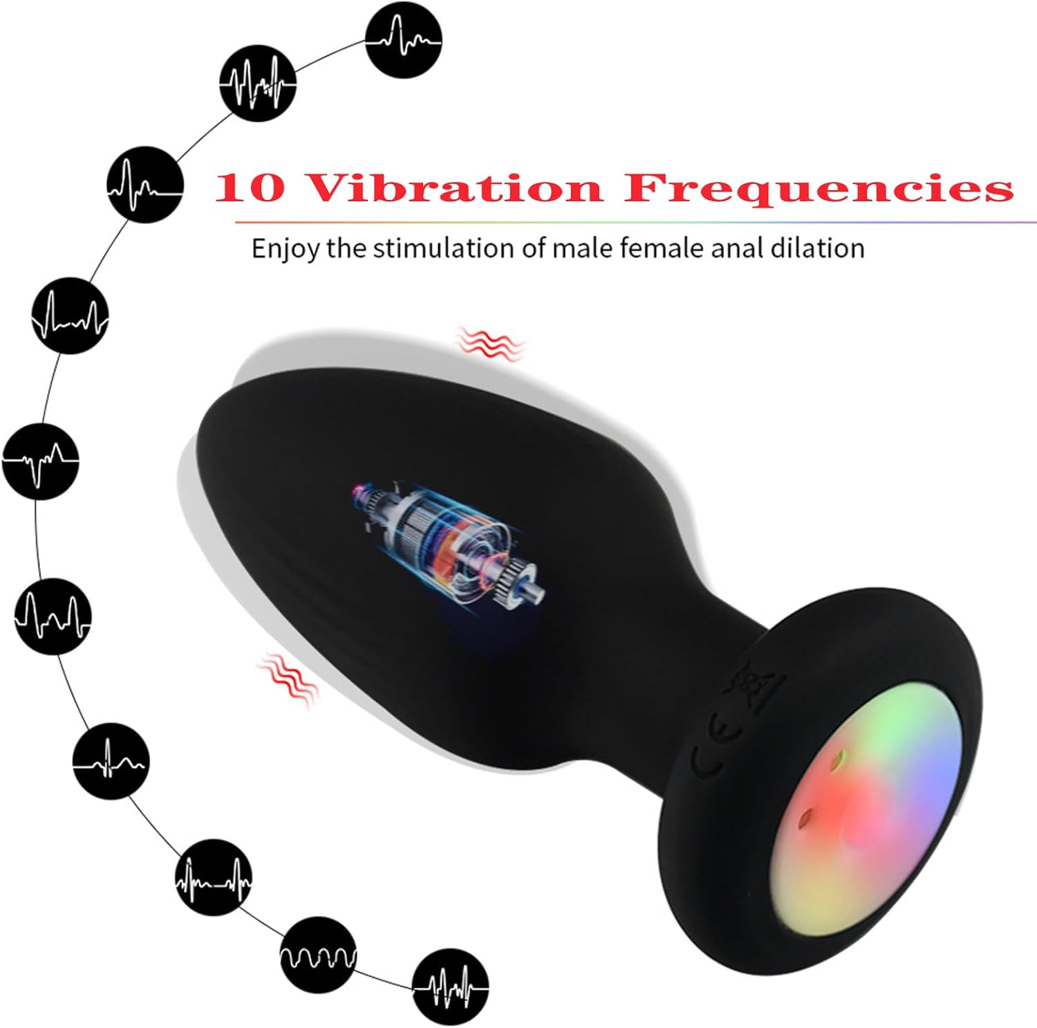 Multicolor Fox Tail Light Up Butt Plug with Remote 