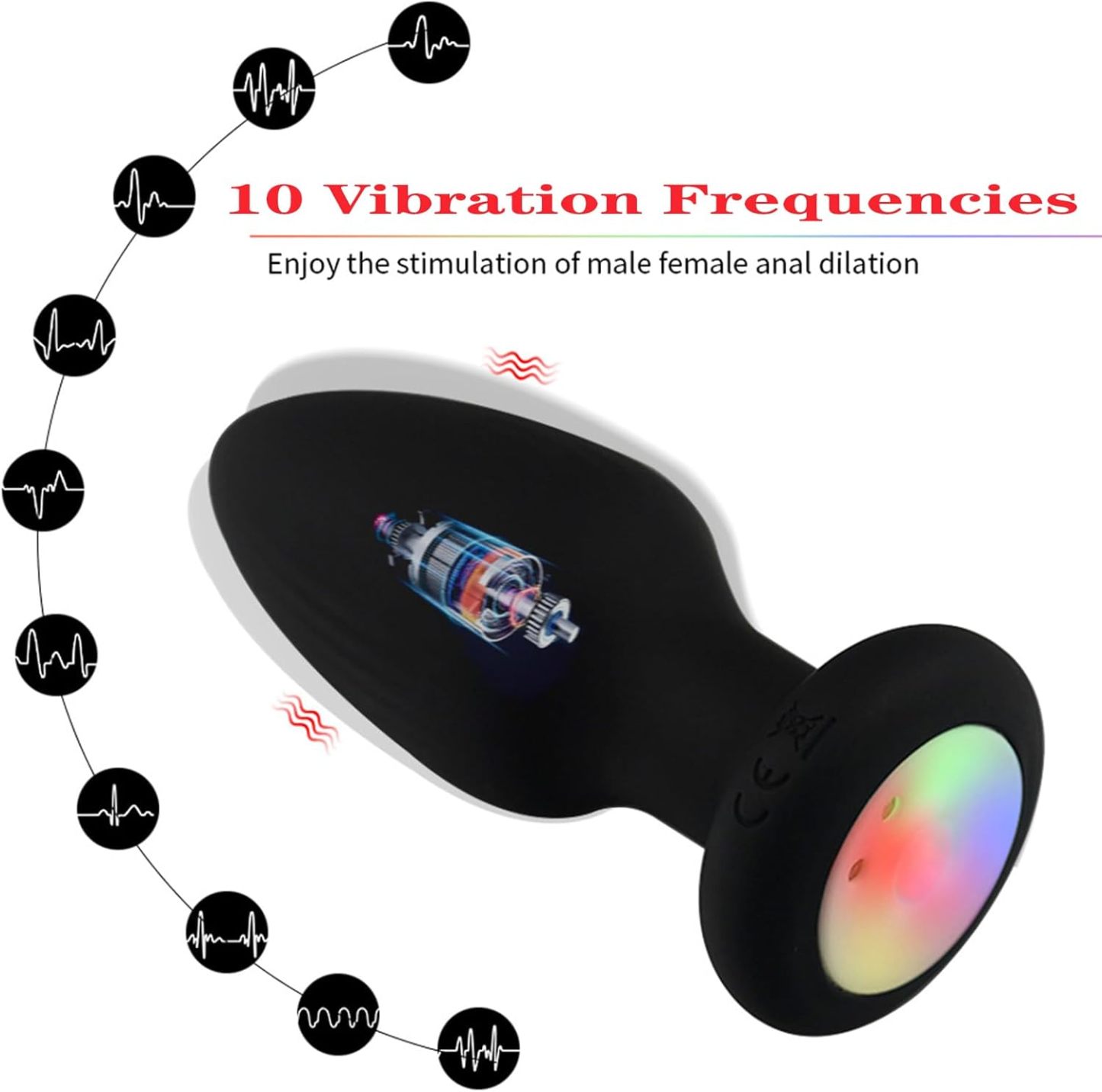 Multicolor Fox Tail Light Up Butt Plug with Remote 
