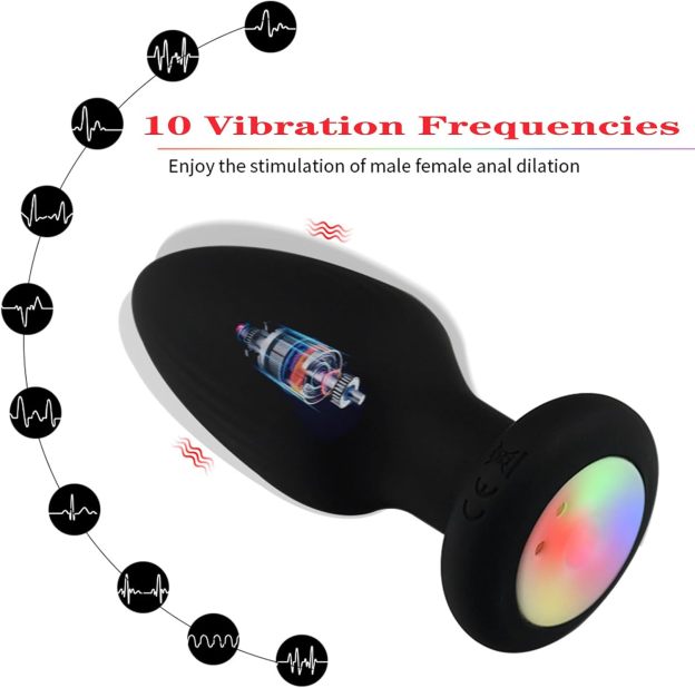 Multicolor Fox Tail Light Up Butt Plug with Remote 