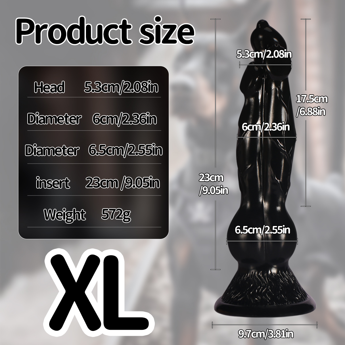 Triple-Knot Canine Fantasy Dildo - Black - XL - image 19